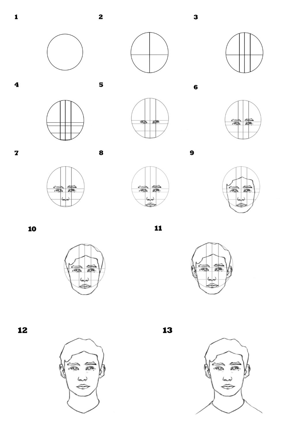 how to draw a face