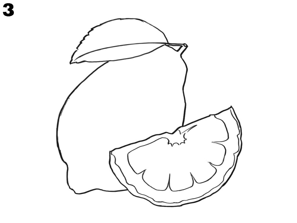 how to draw a lemon