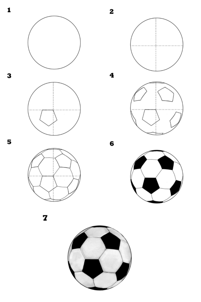 How to draw a soccer ball