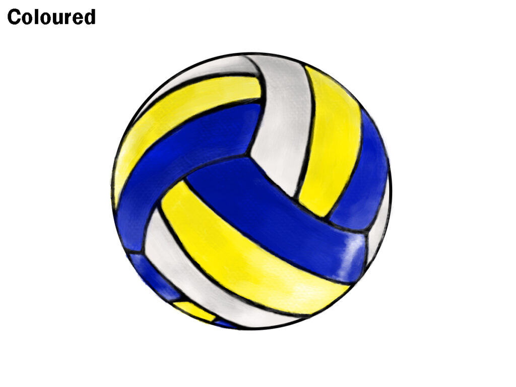 How to draw a volleyball