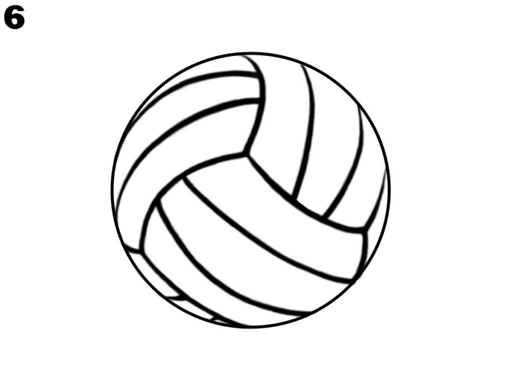 How to draw a volleyball