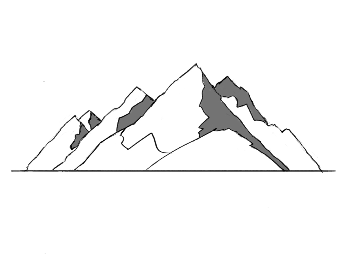 how to draw a mountain