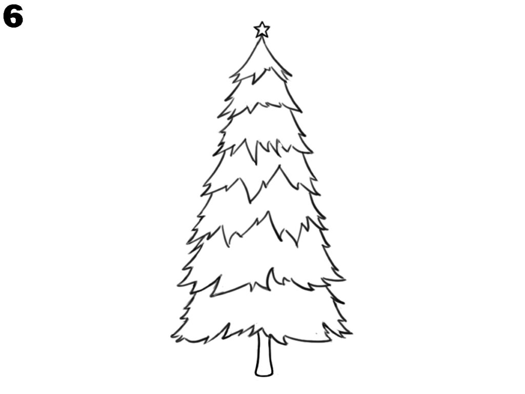 How to draw a Christmas tree