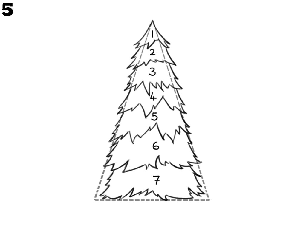 How to draw a Christmas tree