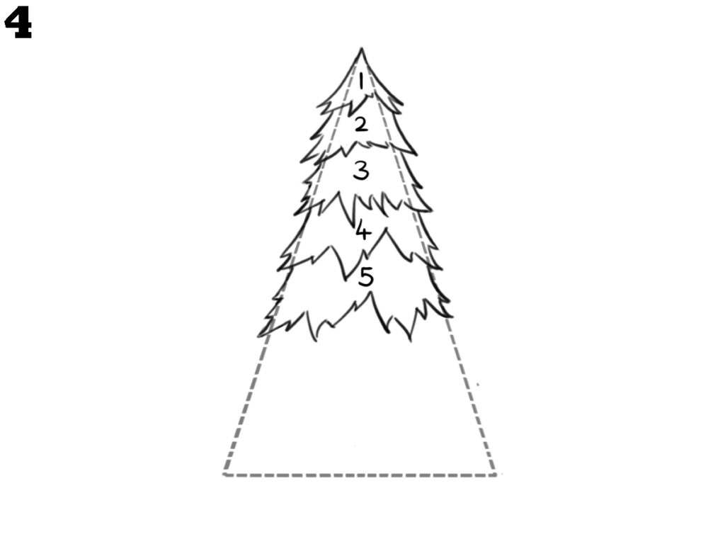 How to draw a Christmas tree