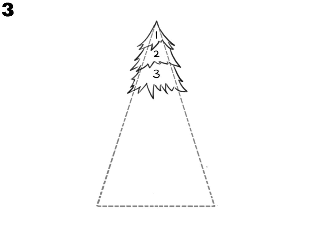 How to draw a Christmas tree