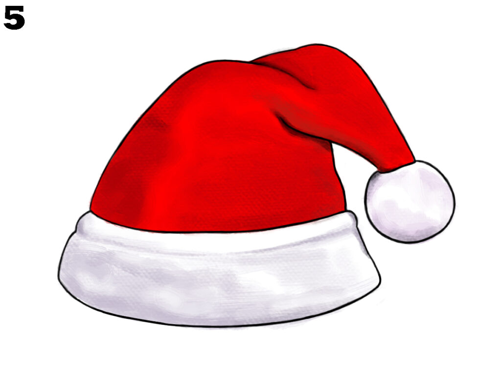 how to draw a christmas hat