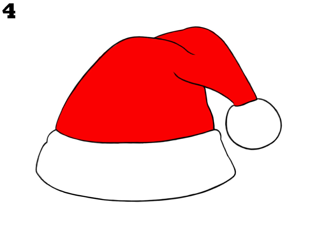 how to draw a christmas hat