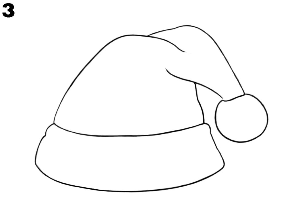 how to draw a christmas hat