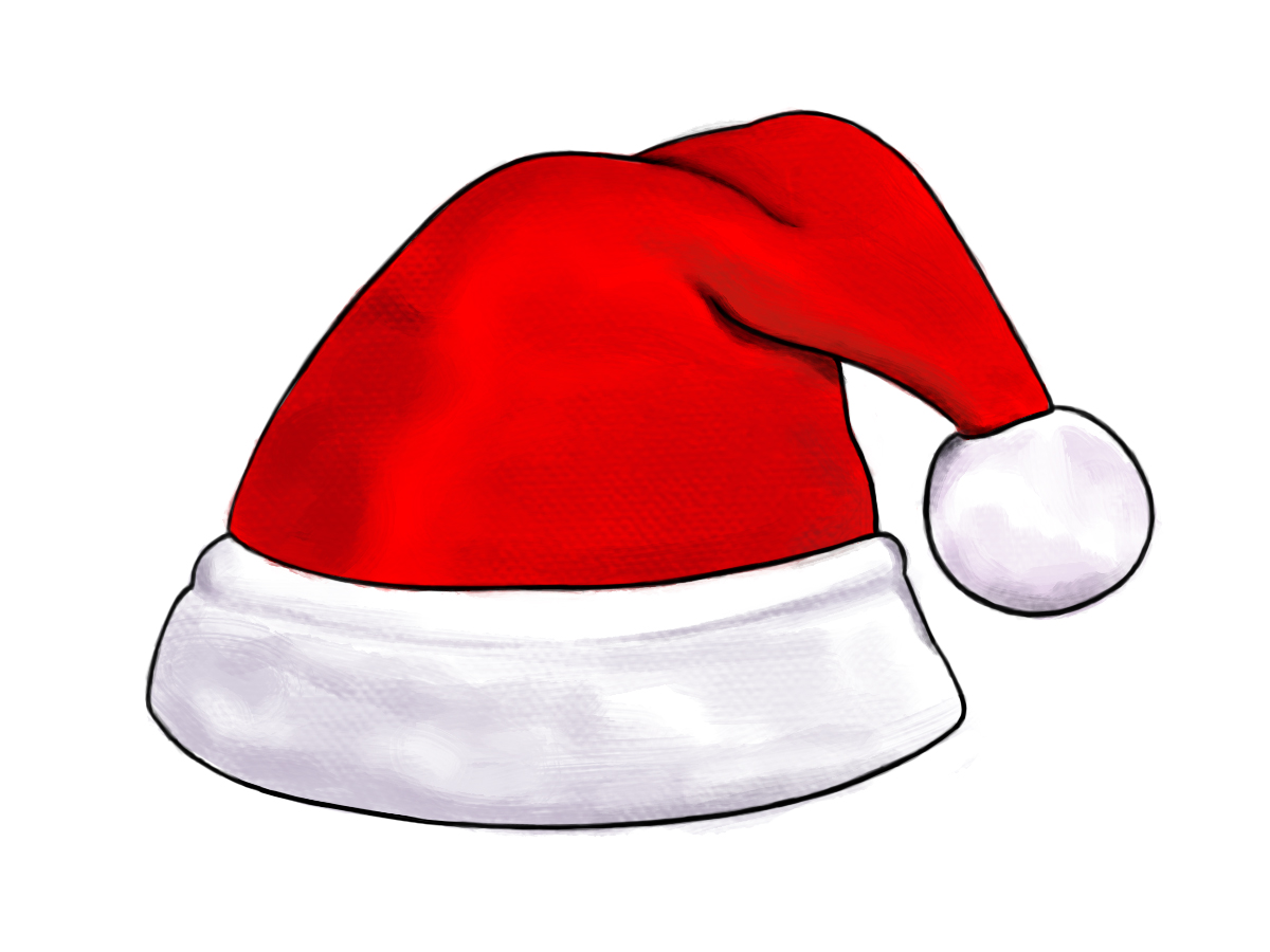 how to draw a christmas hat