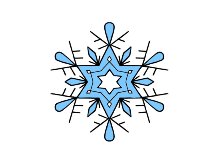 how to draw a snowflake