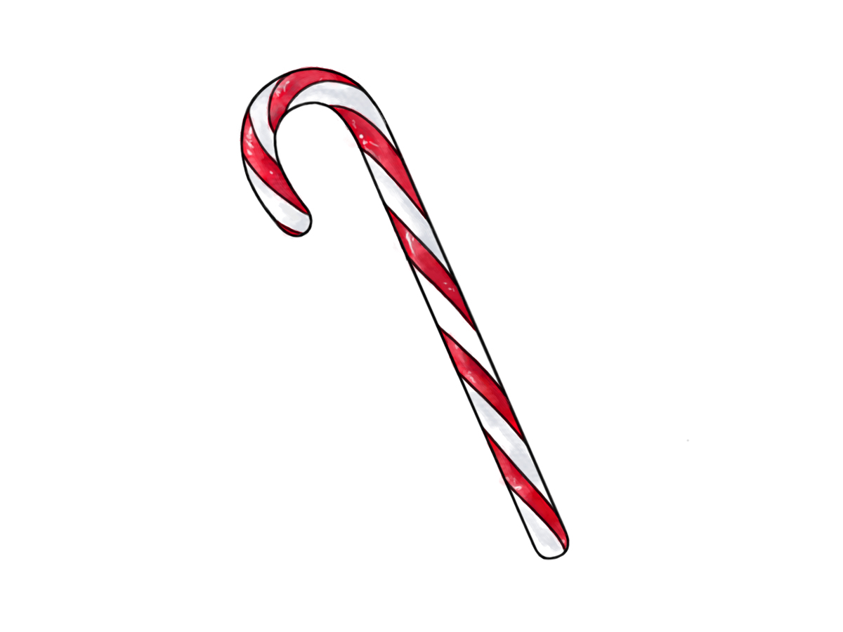 how to draw a candy cane